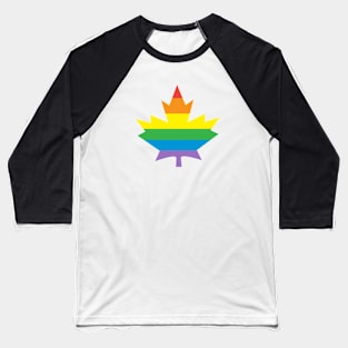 Rainbow Canadian Maple Leaf for Pride Month Baseball T-Shirt